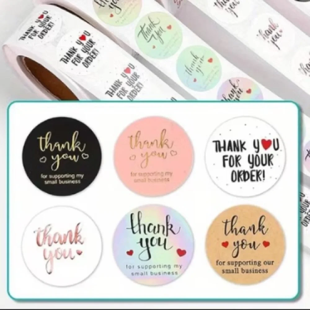 *Buy Now* 500 Thank You Stickers Roll - Choice of 1